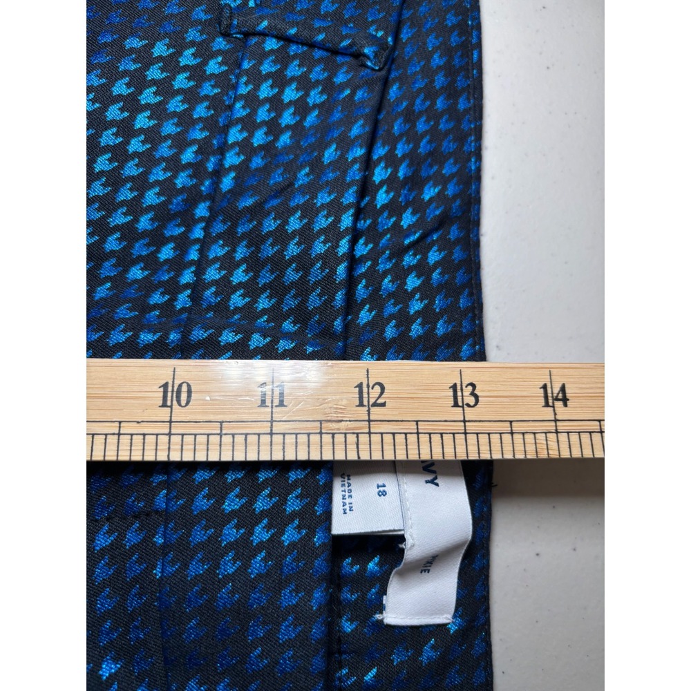 Old Navy NWT Pixie Ankle Pants 18 Cotton Blend Blue Metallic Print Stretch Y2K - Picture 10 of 11
